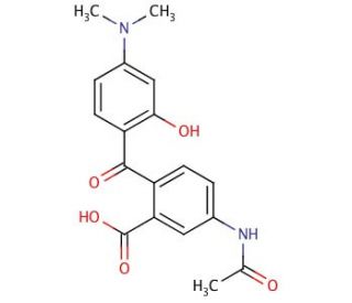 4&prime;-Acetamido-2&prime;-carboxy-4-dimethylamino-2-hydroxybenzophenone (CAS 166442-36-0) - chemical structure image