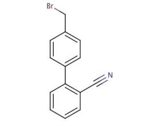 4&prime;-Bromomethyl-2-biphenylcarbonitrile (CAS 114772-54-2) - chemical structure image