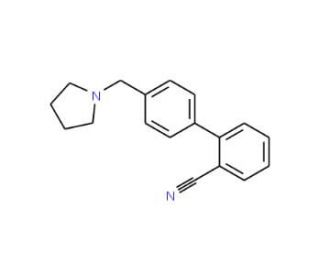 4&prime;-(pyrrolidin-1-ylmethyl)-1,1&prime;-biphenyl-2-carbonitrile - chemical structure image