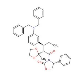 [4R-[3(2S*,3S*),4R*]]-3-[3-[3-[Bis(phenylmethyl)amino]phenyl]-2-(2-methyl-1,3-dioxolan-2-yl)-1-oxopentyl]-4-phenyl-2-oxazolid