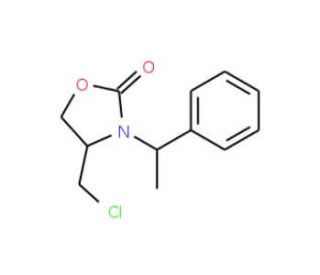 (4R)-4-(Chloromethyl)-3-[(1R)-1-phenylethyl]-2-oxazolidinone (CAS 444814-32-8) - chemical structure image