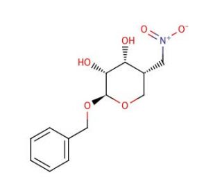 (4R,4S)-Benzyl-4-deoxy-4-C-nitromethyl-&beta;-D-arabinopyranoside (CAS 383173-66-8) - chemical structure image