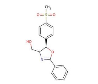 (4R,5R)-4,5-Dihydro-5-[4-(methylsulfonyl)phenyl]-2-phenyl-4-oxazolemethanol (CAS 96795-00-5) - chemical structure image