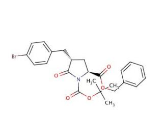 (4R)-Boc-4-(4-bromobenzyl)-Pyr-OBzl (CAS 401793-01-9) - chemical structure image