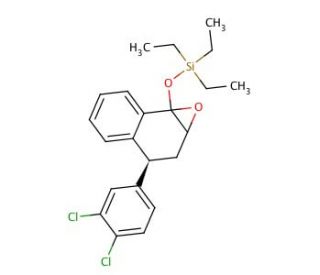 (4S)-(3&prime;,4&prime;-Dichlorophenyl)-3,4-dihydro-1,2-epoxy-1-O-triethylsilyl-1-naphthol - chemical structure image