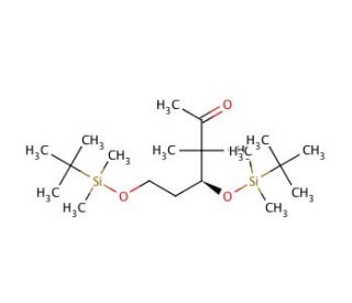 (4S)-4,6-Bis-{[tert-butyldimethylsilyl)oxy]}-3,3-dimethylhexan-2-one (CAS 218614-14-3) - chemical structure image