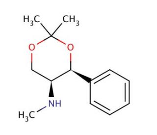 (4S,5S)-(&plus;)-2,2-Dimethyl-5-methylamino-4-phenyl-1,3-dioxane (CAS 124686-47-1) - chemical structure image