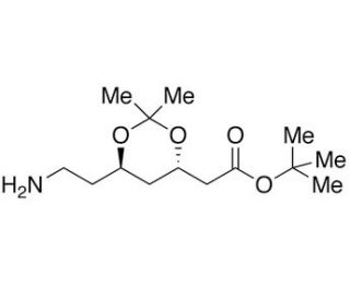 4S,trans-1,1-Dimethylethyl-6-aminoethyl-2,2-dimethyl-1,3-dioxane-4-acetate (CAS 1105067-89-7) - chemical structure image