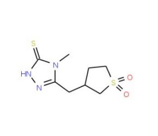 5-[(1,1-dioxidotetrahydrothien-3-yl)methyl]-4-methyl-4H-1,2,4-triazole-3-thiol - chemical structure image