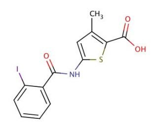5-[(2-iodobenzene)amido]-3-methylthiophene-2-carboxylic acid - chemical structure image