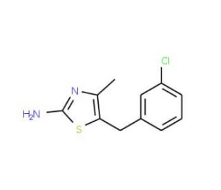 5-[(3-chlorophenyl)methyl]-4-methyl-1,3-thiazol-2-amine - chemical structure image