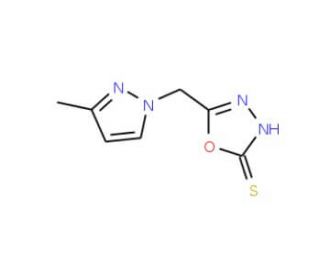 5-[(3-Methyl-1H-pyrazol-1-yl)methyl]-1,3,4-oxadiazole-2-thiol - chemical structure image
