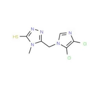 5-[(4,5-Dichloroimidazol-1-yl)methyl]-4-methyl-1,2,4-trizole-3-thiol (CAS 175202-31-0) - chemical structure image
