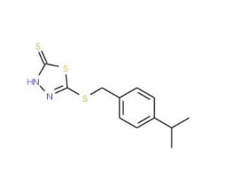 5-[(4-isopropylbenzyl)thio]-1,3,4-thiadiazole-2-thiol - chemical structure image