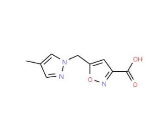 5-[(4-Methyl-1H-pyrazol-1-yl)methyl]isoxazole-3-carboxylic acid (CAS 1170258-35-1) - chemical structure image