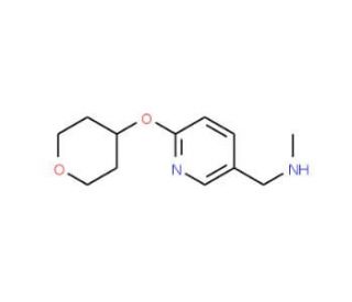 5-[(Methylamino)methyl]-2-(tetrahydro-2H-pyran-4-yloxy)pyridine (CAS 910036-99-6) - chemical structure image