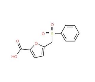 5-[(phenylsulfonyl)methyl]-2-furoic acid (CAS 92959-89-2) - chemical structure image