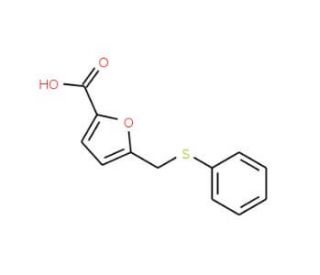 5-[(phenylthio)methyl]-2-furoic acid (CAS 79504-96-4) - chemical structure image