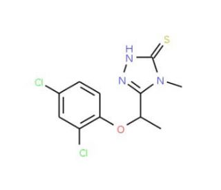 5-[1-(2,4-Dichlorophenoxy)ethyl]-4-methyl-4H-1,2,4-triazole-3-thiol - chemical structure image