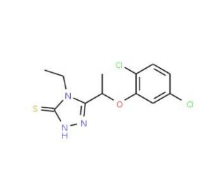 5-[1-(2,5-Dichlorophenoxy)ethyl]-4-ethyl-4H-1,2,4-triazole-3-thiol - chemical structure image