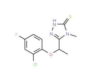 5-[1-(2-Chloro-4-fluorophenoxy)ethyl]-4-methyl-4H-1,2,4-triazole-3-thiol - chemical structure image