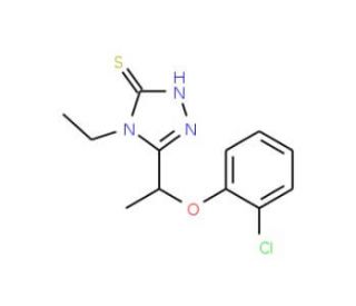5-[1-(2-Chlorophenoxy)ethyl]-4-ethyl-4H-1,2,4-triazole-3-thiol - chemical structure image