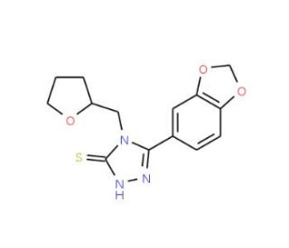 5-(1,3-Benzodioxol-5-yl)-4-(tetrahydrofuran-2-ylmethyl)-4H-1,2,4-triazole-3-thiol - chemical structure image
