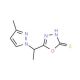 5-[1-(3-Methyl-1H-pyrazol-1-yl)ethyl]-1,3,4-oxadiazole-2-thiol - chemical structure image
