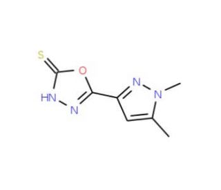 5-(1,5-Dimethyl-1H-pyrazol-3-yl)-1,3,4-oxadiazole-2-thiol - chemical structure image