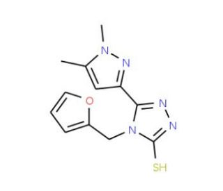 5-(1,5-Dimethyl-1H-pyrazol-3-yl)-4-furan-2-ylmethyl-4H-[1,2,4]triazole-3-thiol - chemical structure image