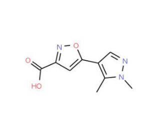 5-(1,5-Dimethyl-1H-pyrazol-4-yl)-isoxazole-3-carboxylic acid (CAS 957312-71-9) - chemical structure image