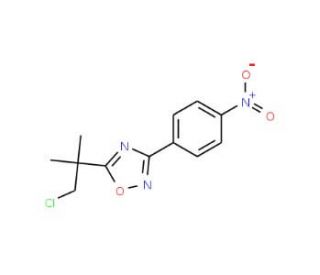 5-(1-Chloro-2-methylpropan-2-yl)-3-(4-nitrophenyl)-1,2,4-oxadiazole (CAS 1133116-15-0) - chemical structure image