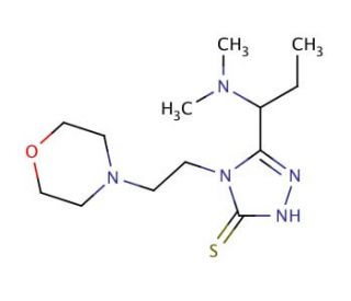 5-[1-(dimethylamino)propyl]-4-(2-morpholin-4-ylethyl)-4H-1,2,4-triazole-3-thiol - chemical structure image
