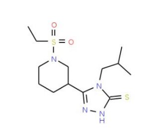 5-[1-(Ethylsulfonyl)piperidin-3-yl]-4-isobutyl-4H-1,2,4-triazole-3-thiol - chemical structure image