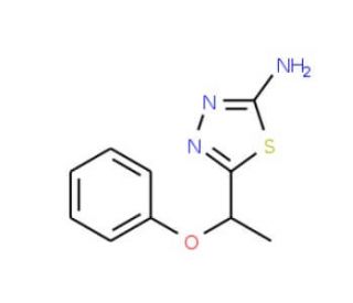 5-(1-Phenoxy-ethyl)-[1,3,4]thiadiazol-2-yl-amine - chemical structure image
