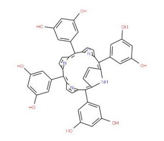 5,10,15,20-Tetrakis(3,5-dihydroxyphenyl)-21H,23H-porphine (CAS 145764-54-1) - chemical structure image