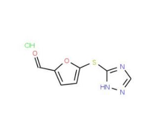 5-(1H-[1,2,4]Triazol-3-ylsulfanyl)-furan-2-carbaldehyde hydrochloride - chemical structure image