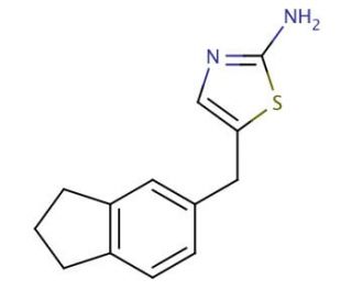 5-(2,3-dihydro-1H-inden-5-ylmethyl)-1,3-thiazol-2-amine - chemical structure image