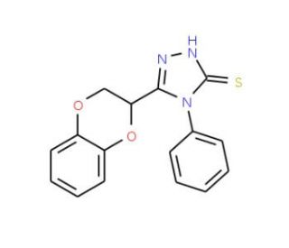 5-(2,3-Dihydro-benzo[1,4]dioxin-2-yl)-4-phenyl-4H-[1,2,4]triazole-3-thiol - chemical structure image