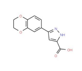 5-(2,3-Dihydro-benzo[1,4]dioxin-6-yl)-2H-pyrazole-3-carboxylic acid - chemical structure image