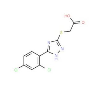 [5-(2,4-Dichloro-phenyl)-4H-[1,2,4]triazol-3-ylsulfanyl]-acetic acid - chemical structure image