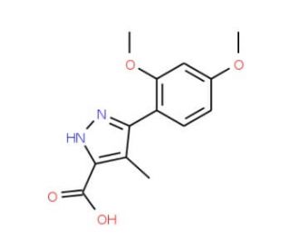 5-(2,4-Dimethoxy-phenyl)-4-methyl-2H-pyrazole-3-carboxylic acid - chemical structure image