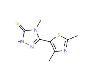 5-(2,4-Dimethylthiazol-5-yl)-4-methyl-4H-1,2,4-triazole-3-thiol (CAS 263157-05-7) - chemical structure image