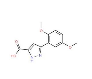 5-(2,5-Dimethoxy-phenyl)-2H-pyrazole-3-carboxylic acid (CAS 890621-06-4) - chemical structure image