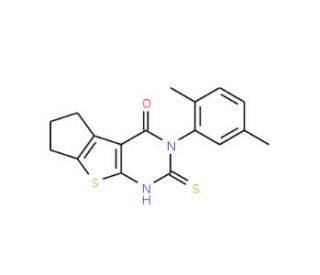 5-(2,5-Dimethyl-phenyl)-6-mercapto-1,2,3,5-tetrahydro-8-thia-5,7-diaza-cyclopenta[a]inden-4-one - chemical structure image