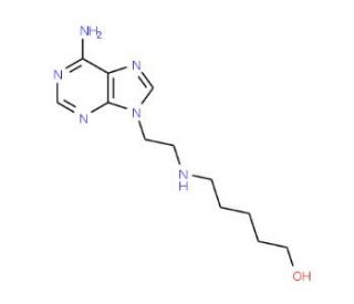 5-{[2-(6-Amino-9H-purin-9-yl)ethyl]amino}-1-pentanol (CAS 686301-48-4) - chemical structure image