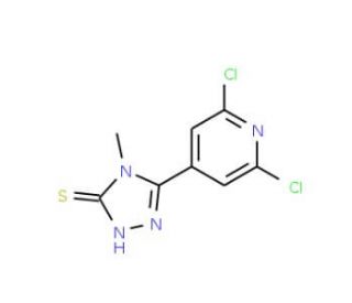5-(2,6-Dichloropyridin-4-yl)-4-methyl-4H-1,2,4-triazole-3-thiol (CAS 266679-15-6) - chemical structure image