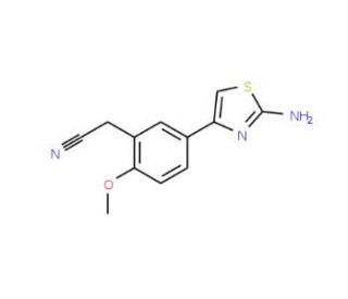 [5-(2-amino-1,3-thiazol-4-yl)-2-methoxyphenyl]acetonitrile - chemical structure image