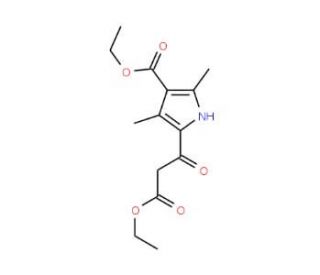 5-(2-Ethoxycarbonyl-acetyl)-2,4-dimethyl-1H-pyrrole-3-carboxylic acid ethyl ester (CAS 963-69-9) - chemical structure image