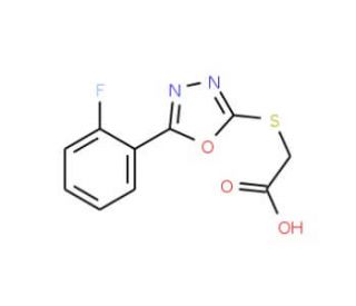 [5-(2-Fluoro-phenyl)-[1,3,4]oxadiazol-2-yl-sulfanyl]-acetic acid - chemical structure image